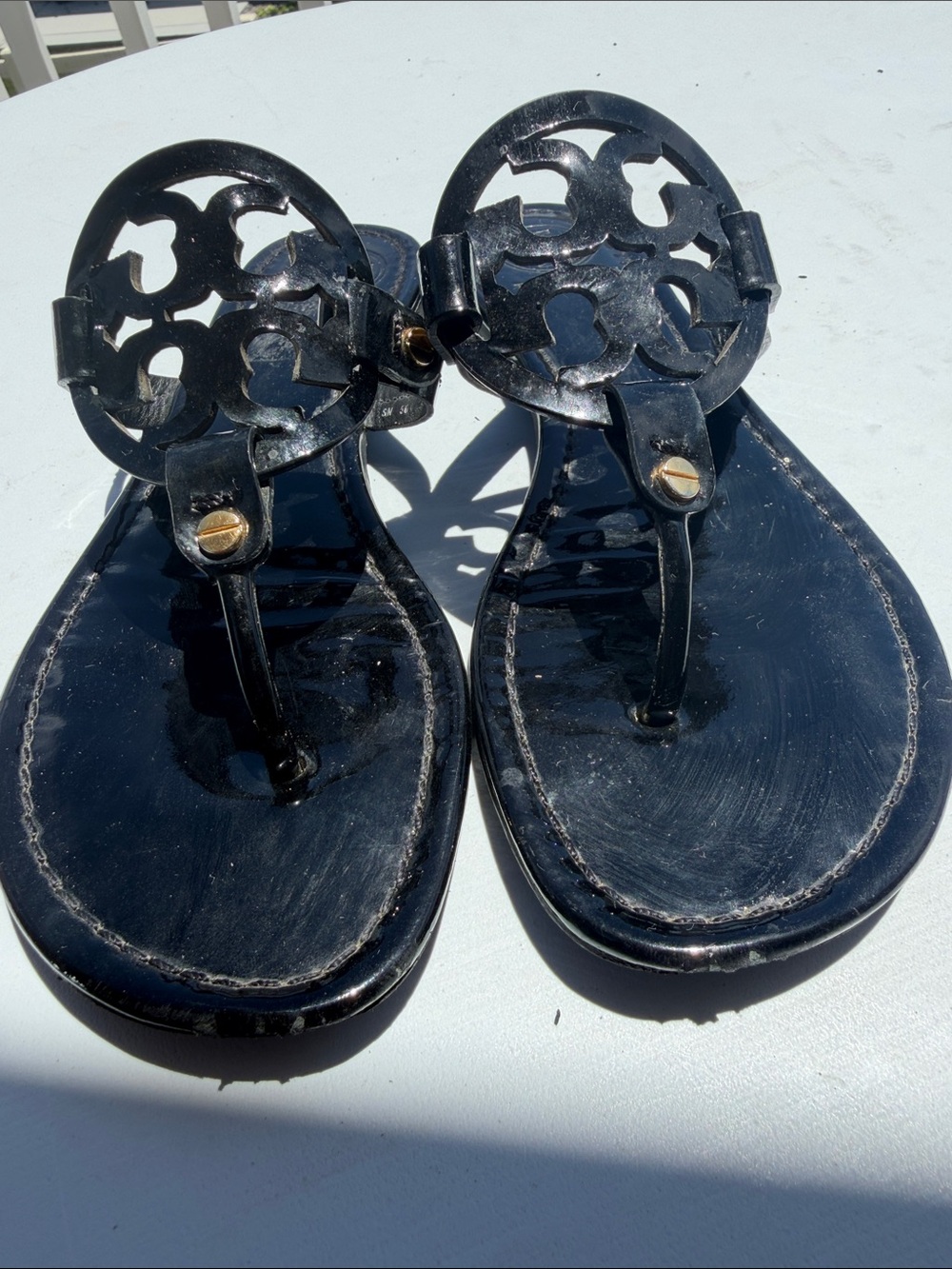 Tory Burch Miller Thong Sandals In Black-Sz 8 - Picture 15 of 16
